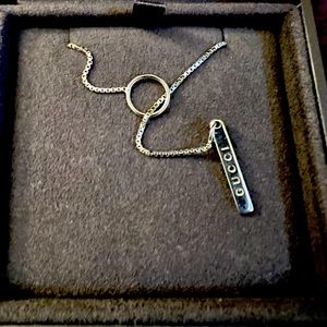 Gucci 18k white gold necklace, Loriat pendant, made in Italy